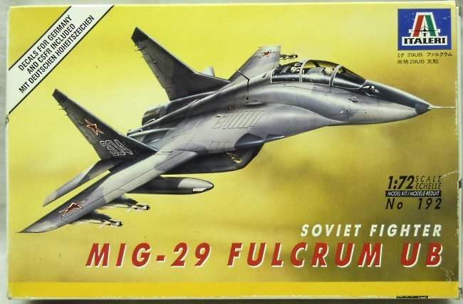 Italeri 1/72 Mig-29 UB Two Seat Fulcrum - Soviet / DDR / Czech Air Force, 192 plastic model kit